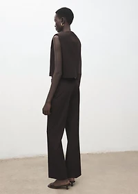 Low-rise flared trousers
