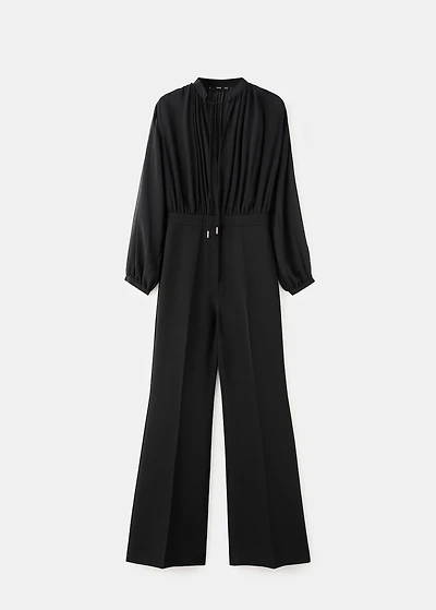 Combined V-neck jumpsuit