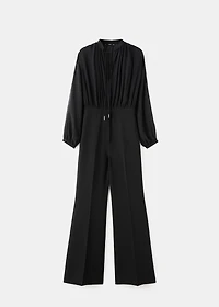 Combined V-neck jumpsuit