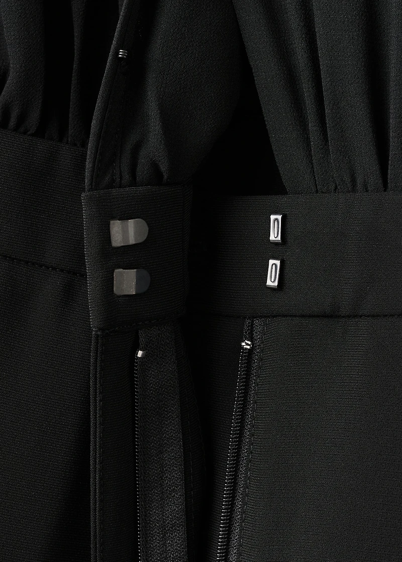 Combined V-neck jumpsuit