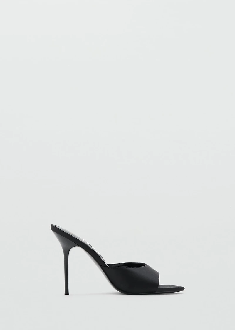 Satin high-heeled sandal