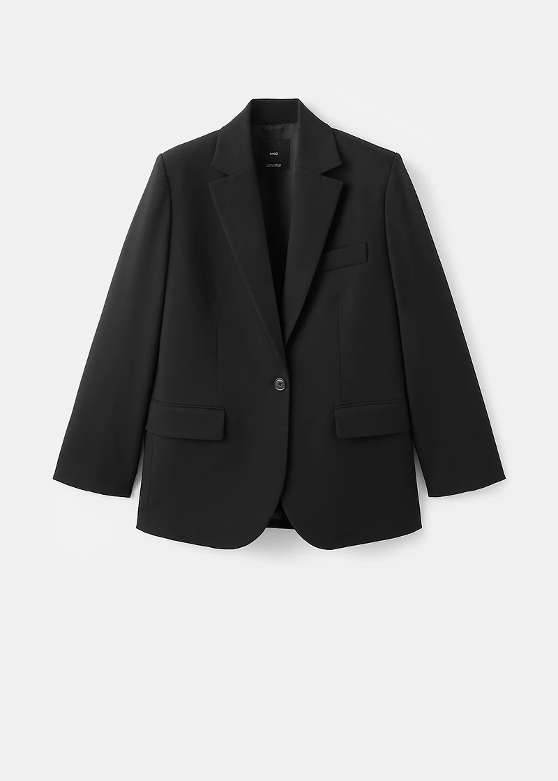 Straight suit jacket with lapel pockets