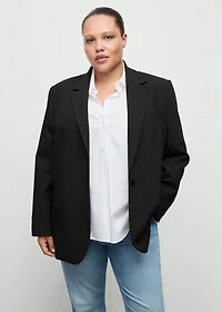 Straight suit jacket with lapel pockets