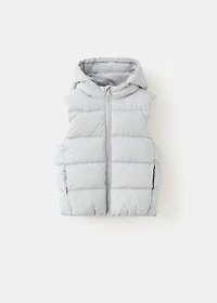 Quilted vest with hood