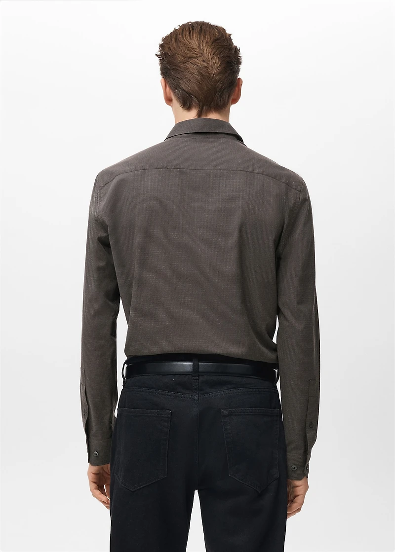 100% cotton regular-fit striped shirt