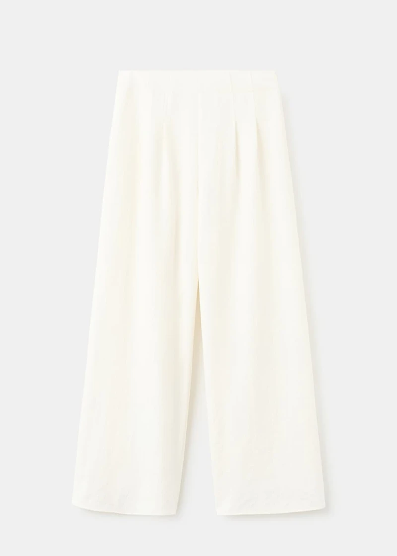 Straight-fit pleated pants