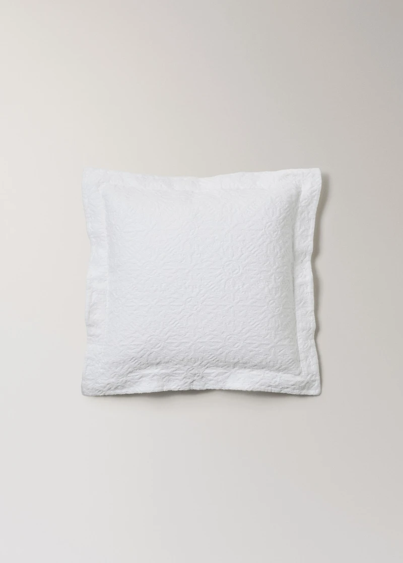 Cotton jacquard cushion cover with mosaic design 50x50 cm