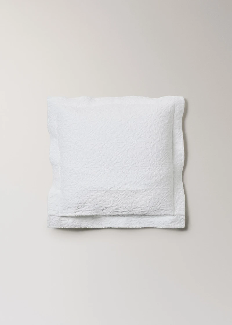 Cotton jacquard cushion cover with mosaic design 50x50 cm