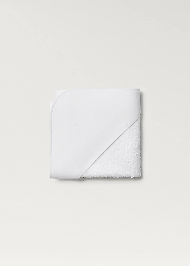 Children's bath poncho with embroidered hood