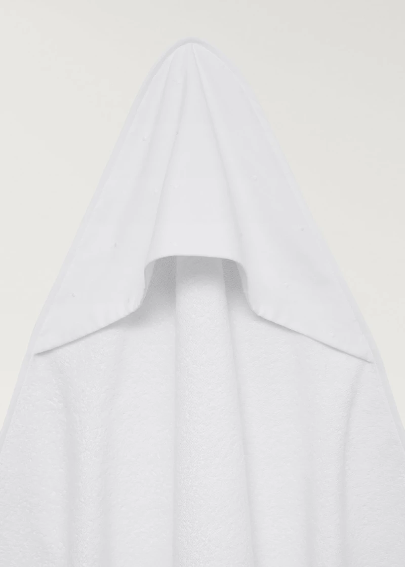 Children's bath poncho with embroidered hood