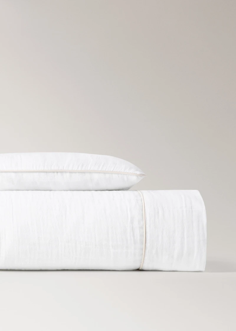 Set of chiffon cotton top sheet and pillowcase for mini cot