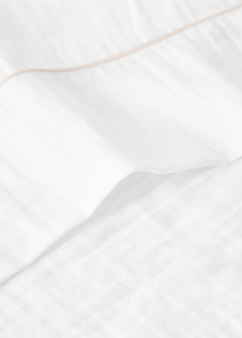 Set of chiffon cotton top sheet and pillowcase for mini cot