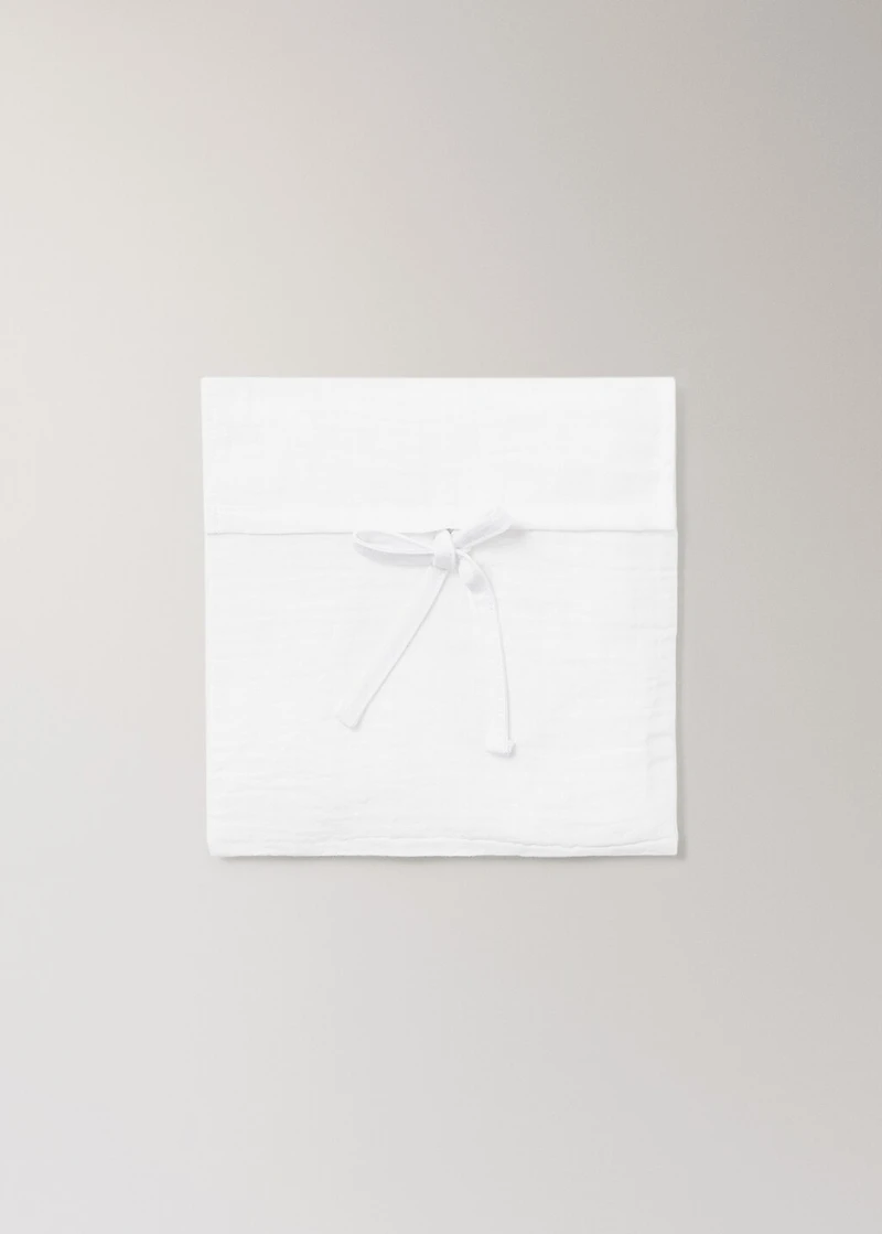 Set of chiffon cotton top sheet and pillowcase for mini cot