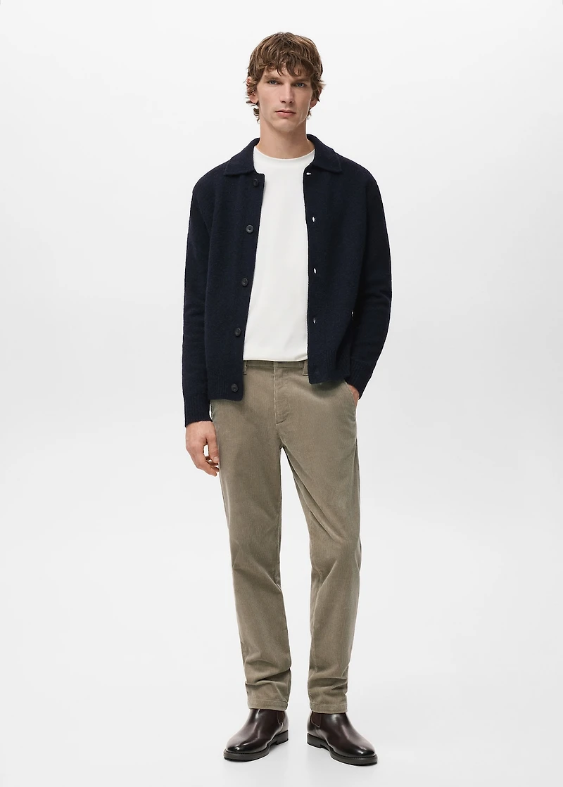 Corduroy slim-fit pants