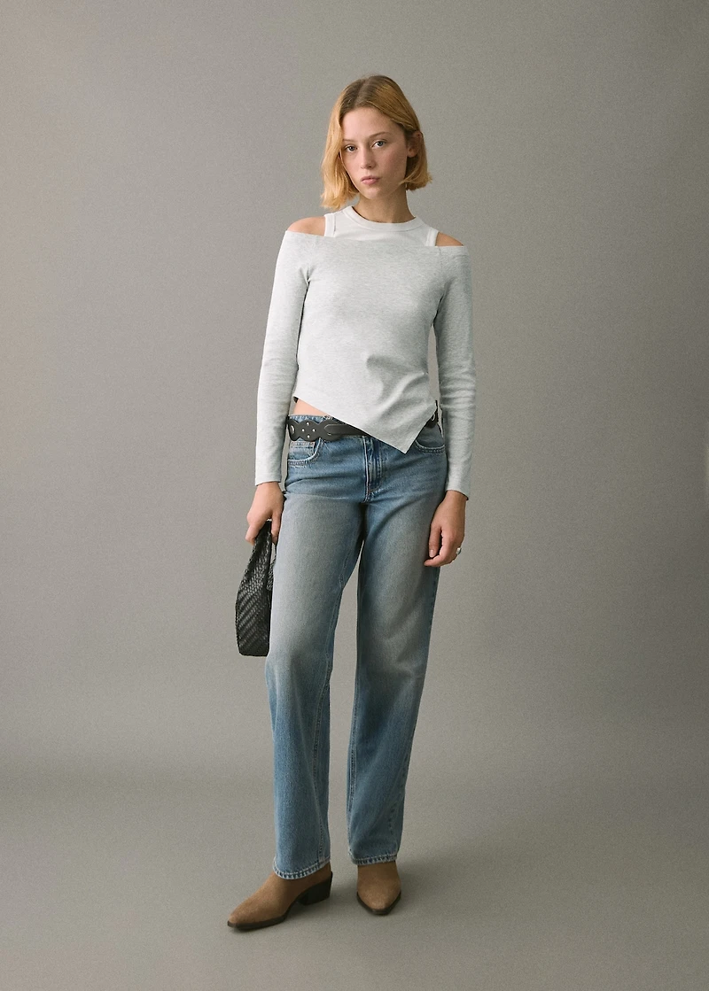 Asymmetrical double-effect T-shirt