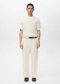 Regular-fit pleated flowy pants