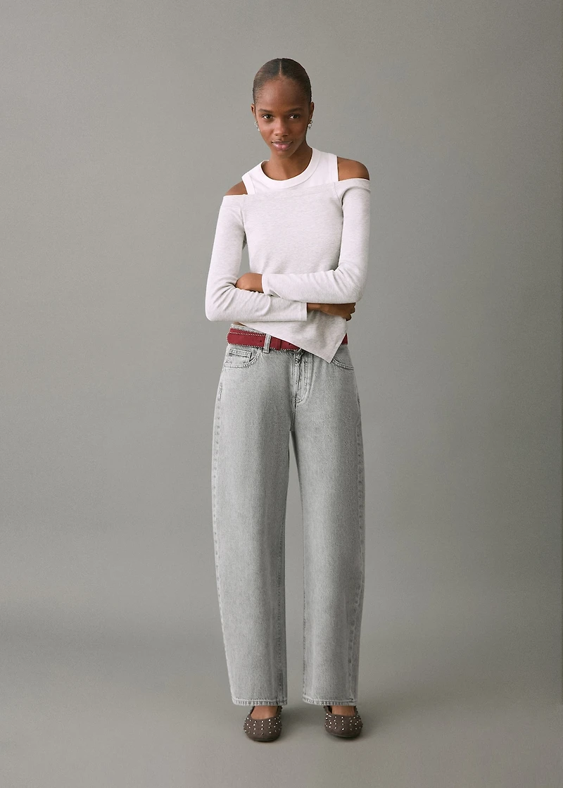 Barrel jeans with low waist