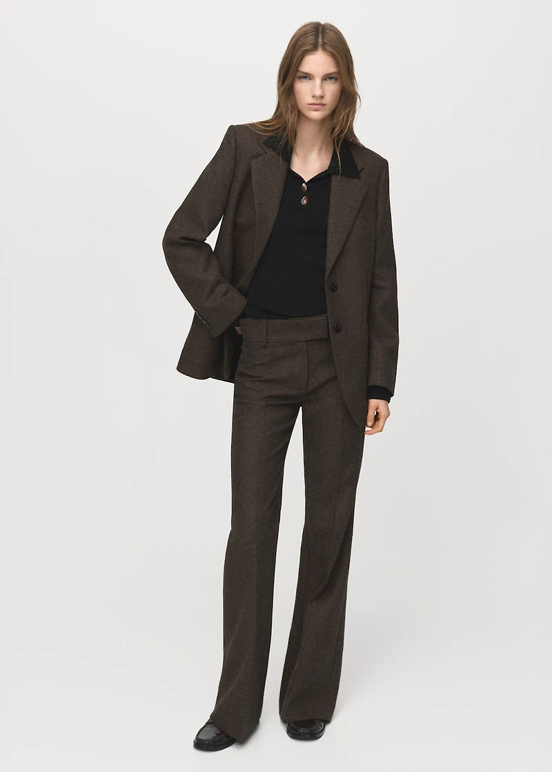 Polo-neck ribbed sweater