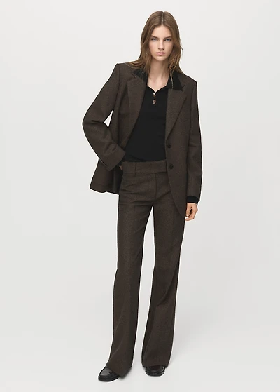 Polo-neck ribbed sweater