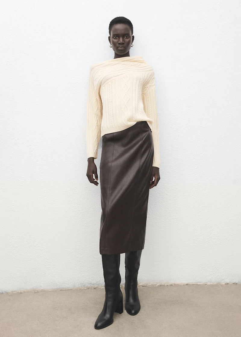 Braided wool-blend sweater