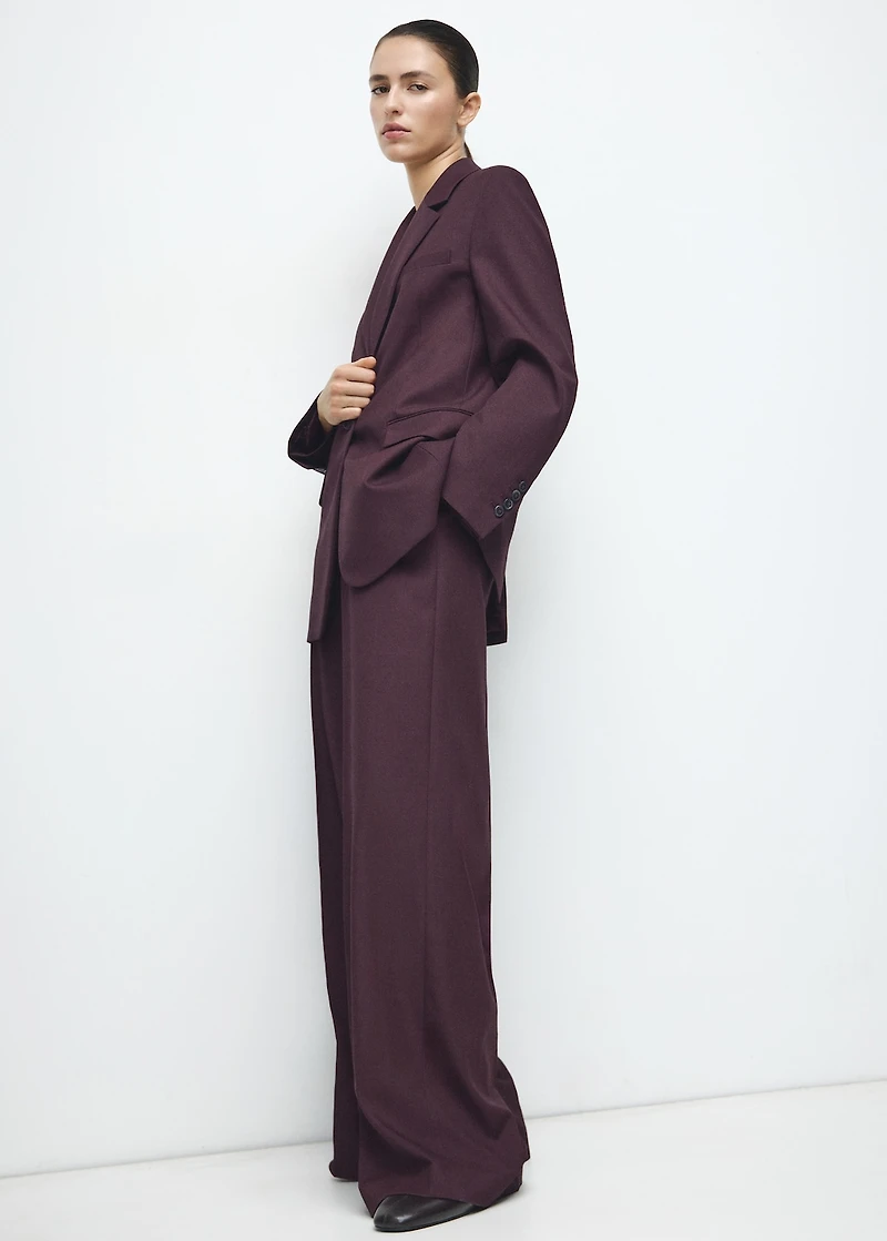 Wide leg suit trousers