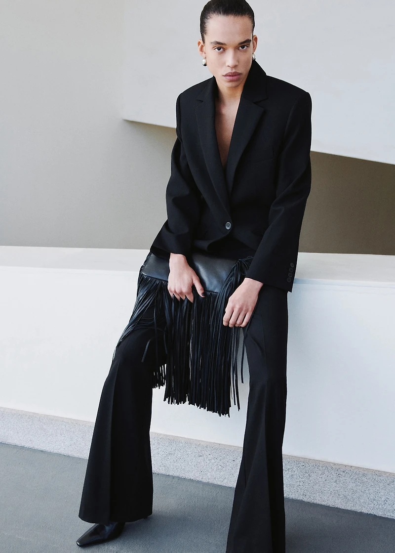 Wide leg suit trousers