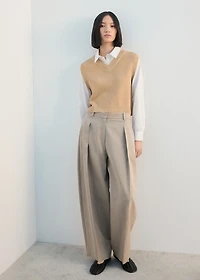 Mixed V-neck sweater