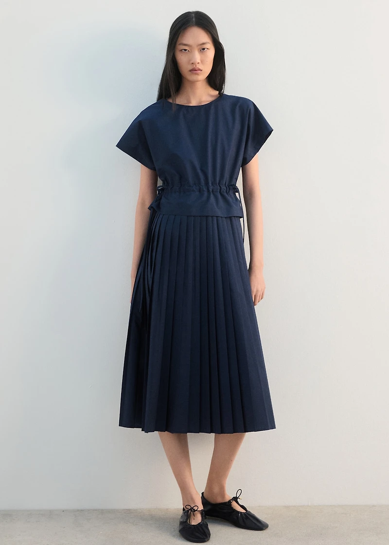 Pleated A-line dress