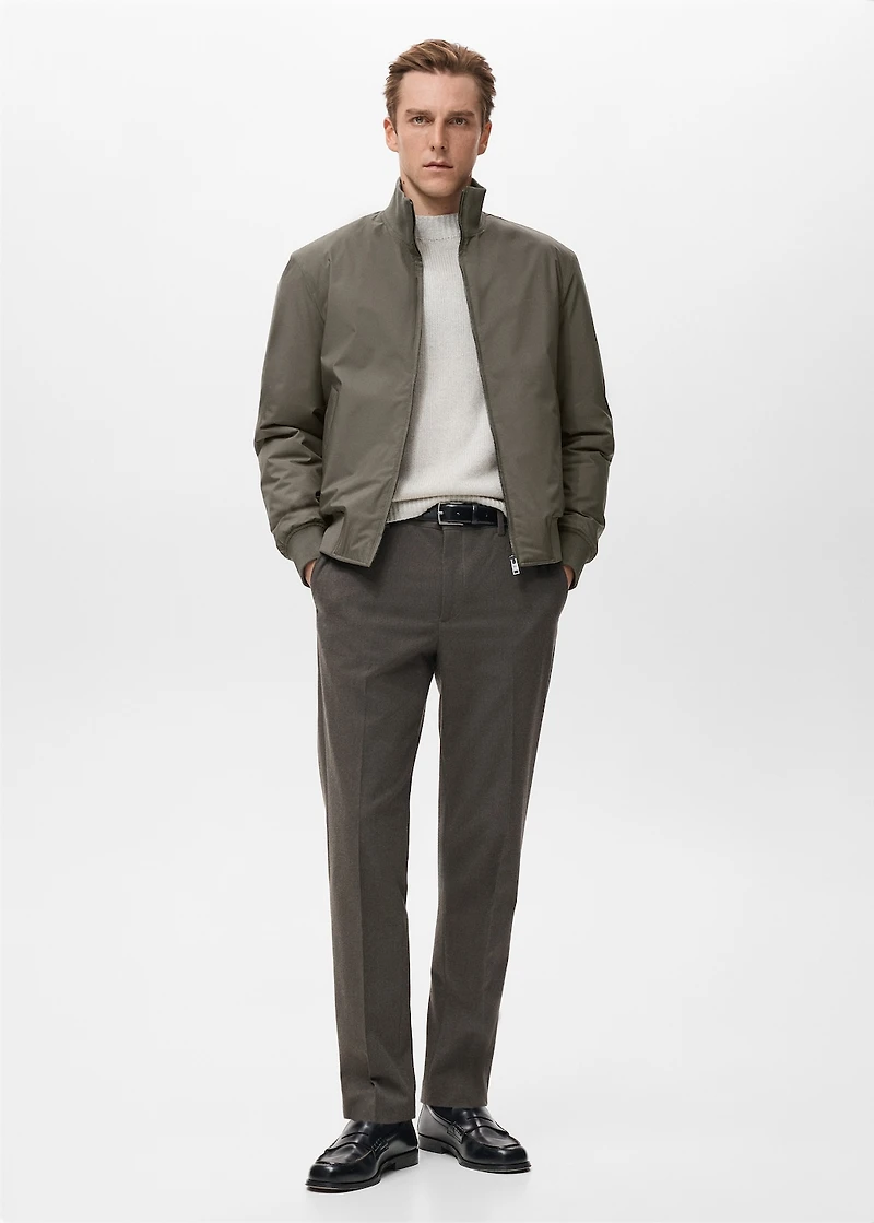 Water-repellent bomber jacket