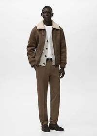 Faux-shearling suede jacket