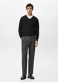 100% merino wool V-neck sweater