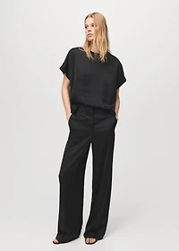 Satin crop blouse