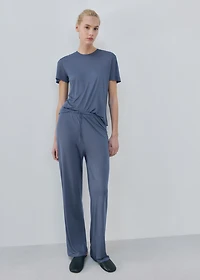Short-sleeved micro-modal pajama top