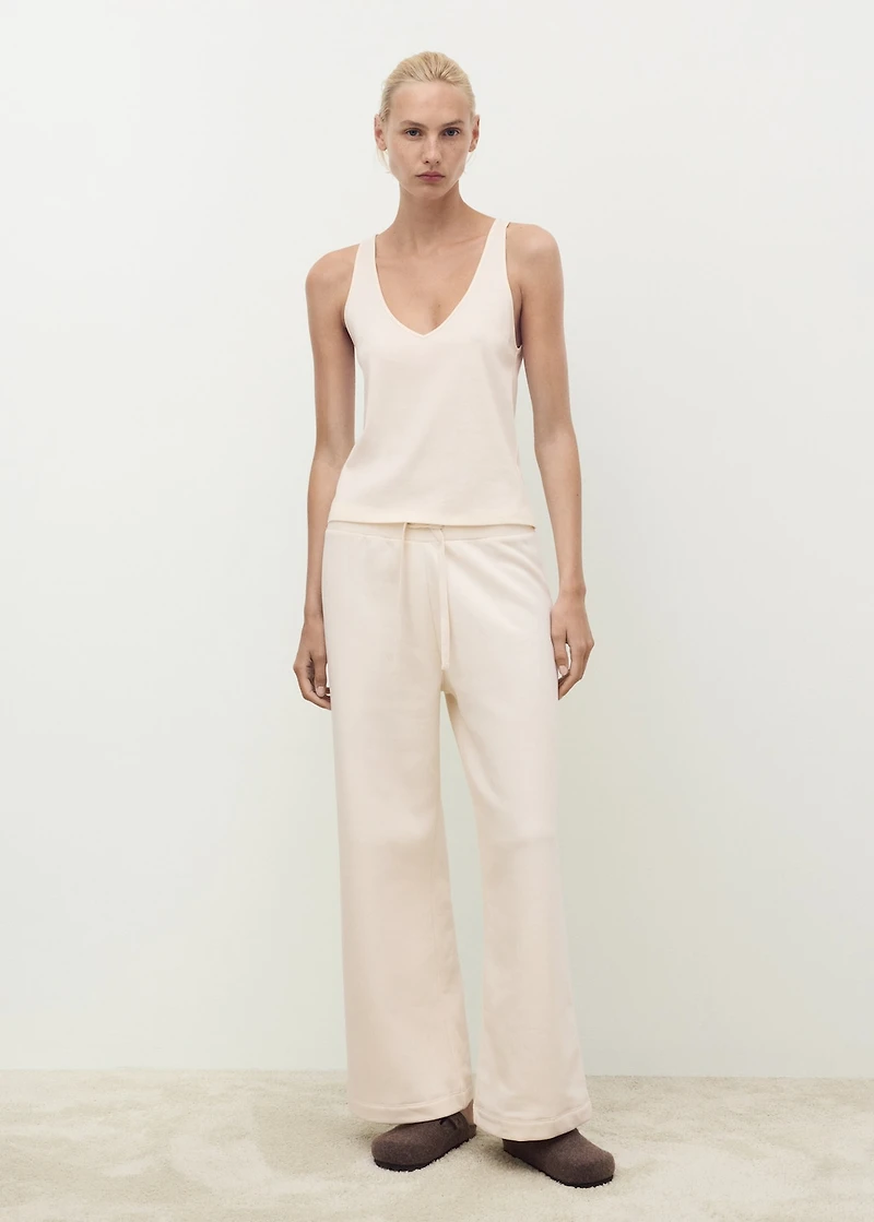 Cotton V-neck tank top