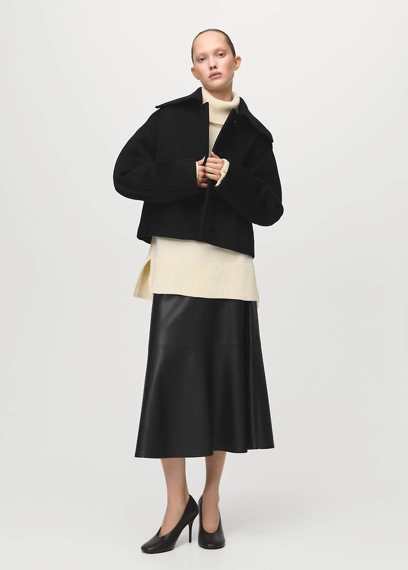 Wool jacket with shirt collar