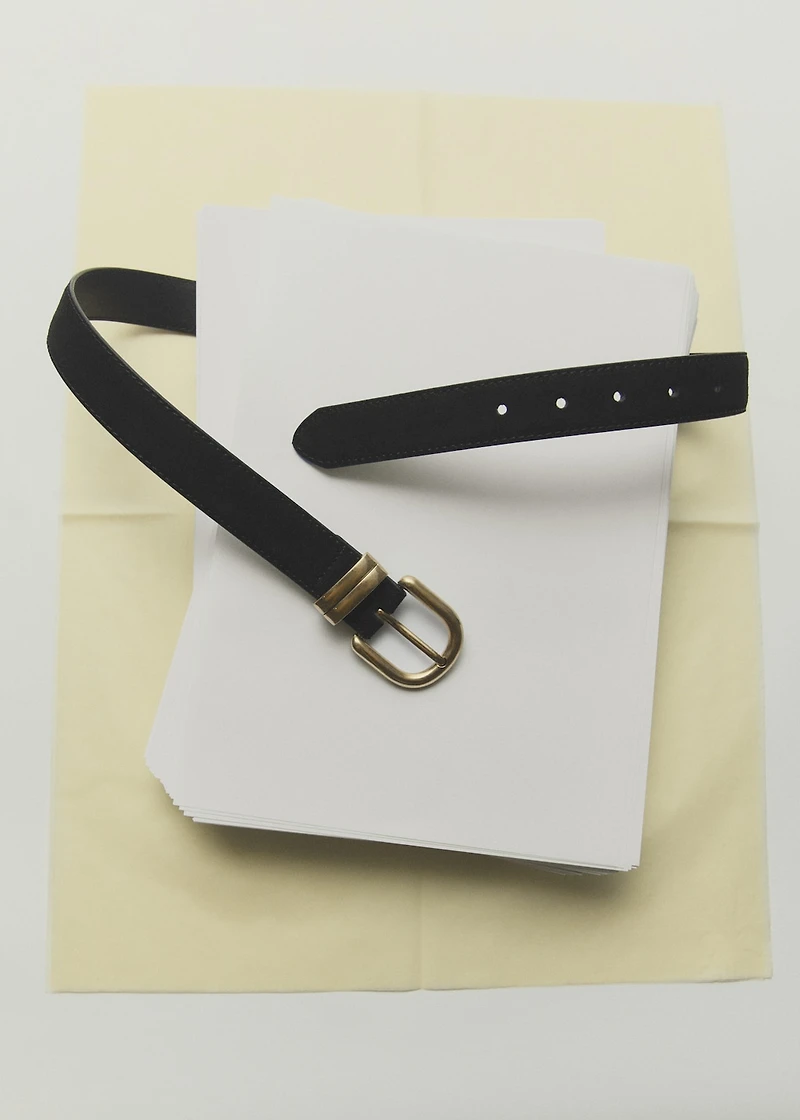 Suede leather belt
