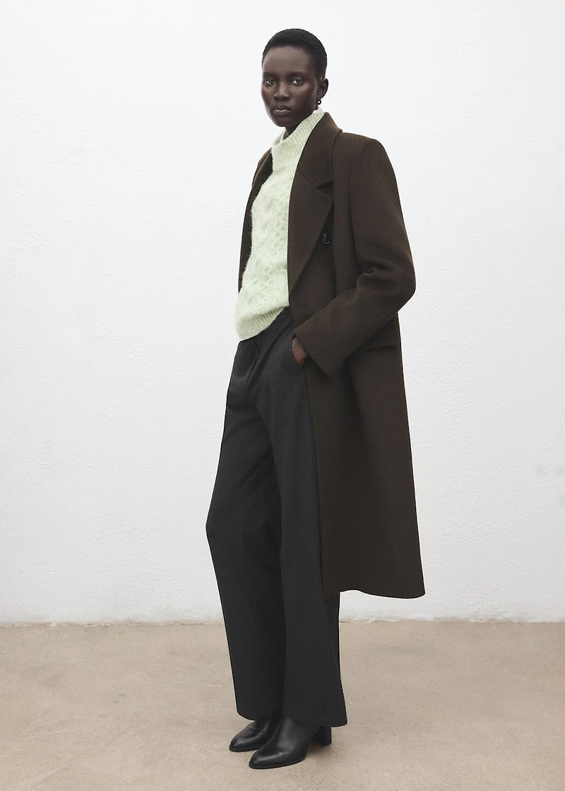 Braided sweater with perkins neck