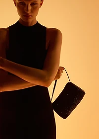 Handbag with rhinestones