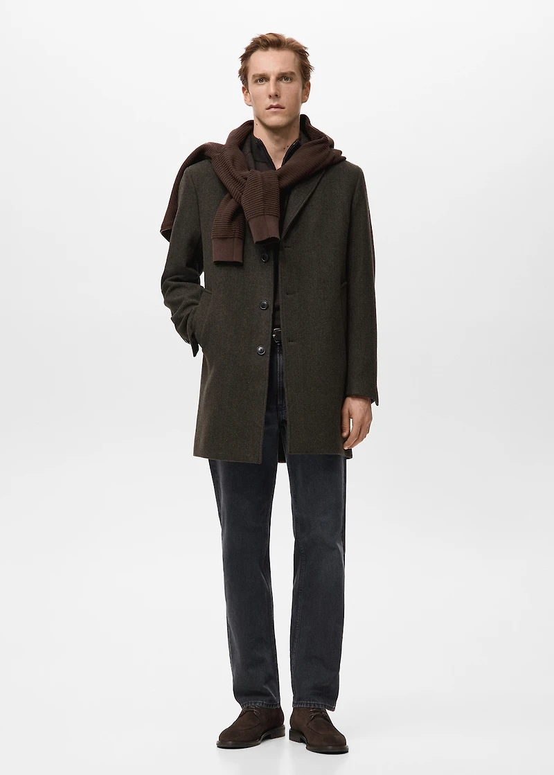 Lightweight recycled wool coat
