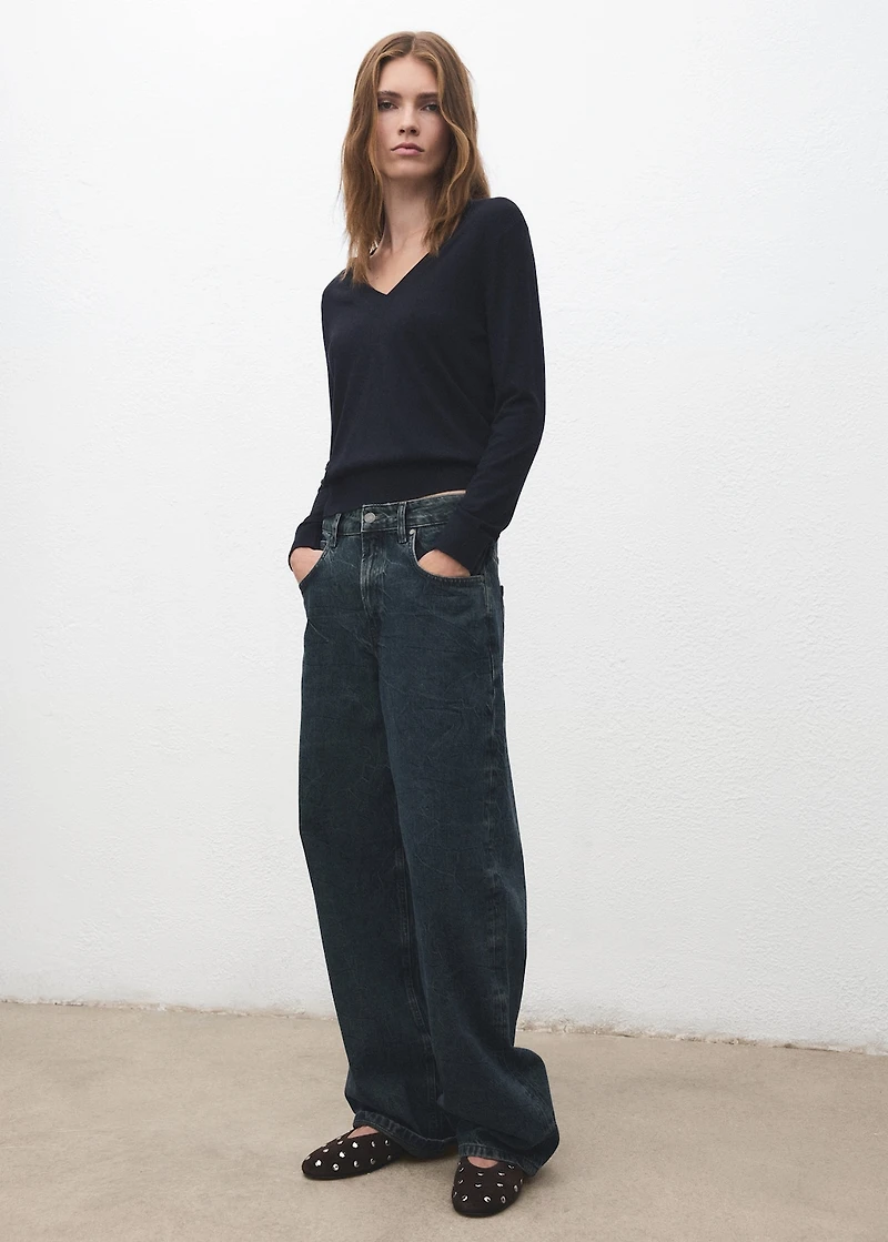 Suede ballet flats with studs