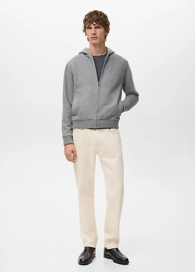 Textured hooded sweatshirt