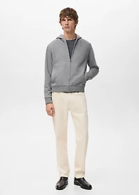 Textured hooded sweatshirt