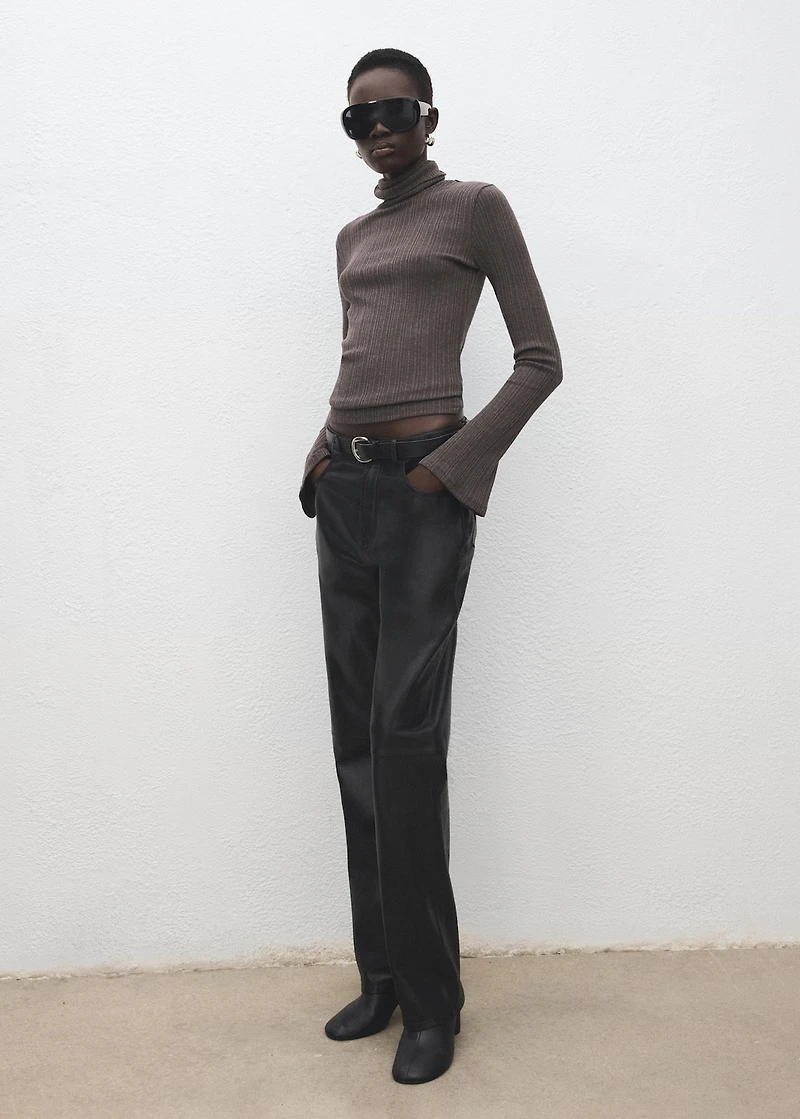 Turtleneck sweater with flared sleeves