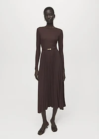 Flared midi-dress with belt