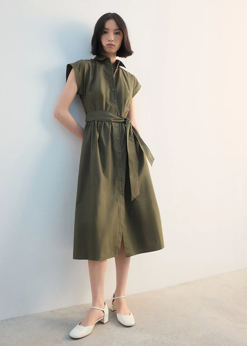 Belt shirt dress