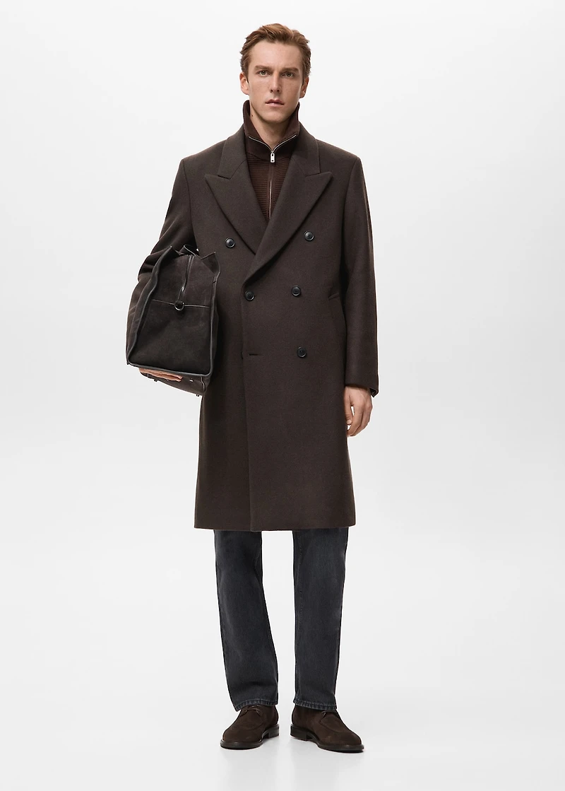 Relaxed-fit double-breasted wool coat