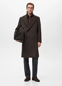 Relaxed-fit double-breasted wool coat