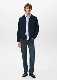 Wool-blend jacket with pockets