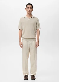 Structured cotton knitted polo shirt