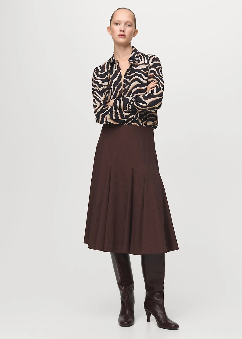 Straight-cut animal-print blouse